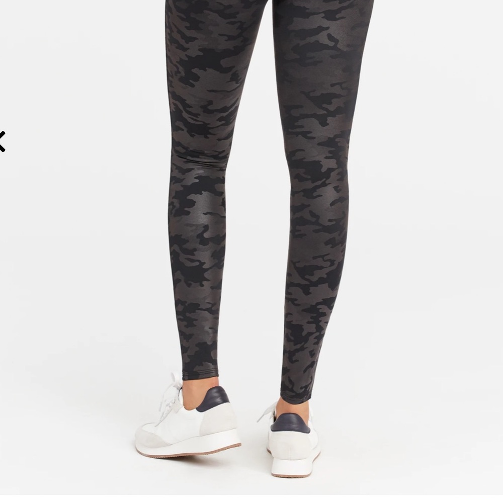 Spanx Camo Faux Leather Leggings